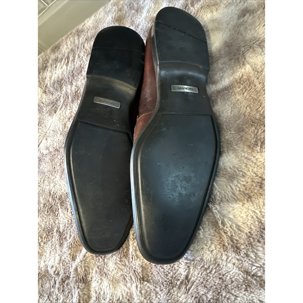 MAGNANNI Men's Sasso Leather Penny Loafers Cognac‎ Size 9M MSRP $525. - Picture 9 of 12